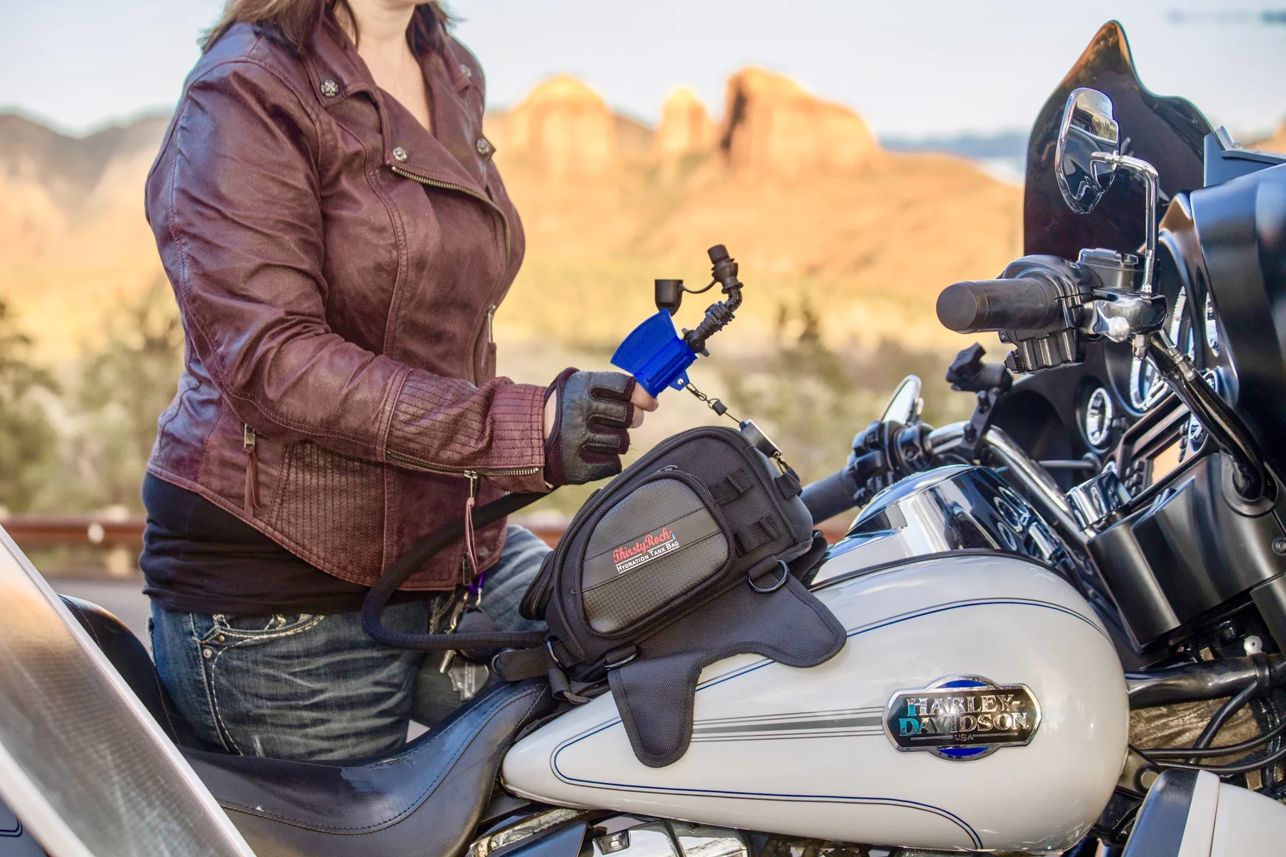 THIRSTYROCK HYDRATION TANK BAG MAKES IT EASY TO STAY HYDRATED WHILE RIDING YOUR MOTORCYCLE