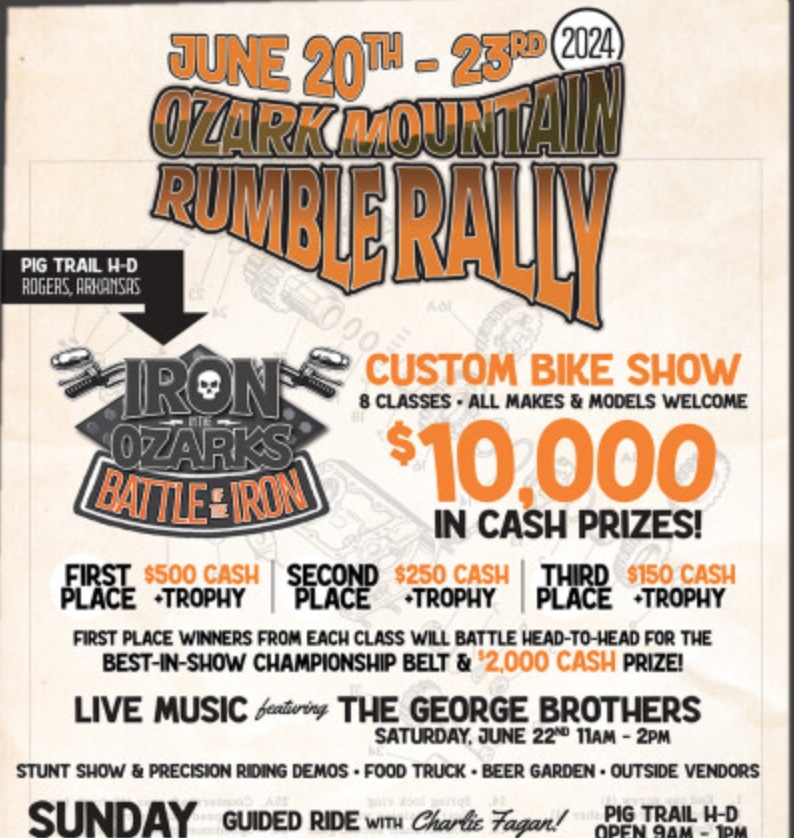Ozark Mountain Rumble Rally June 20 – 23, 2024